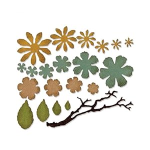Sizzix Thinlits Stanzschablonen SIZ661806 Zerlumpte Blumen 21Stk