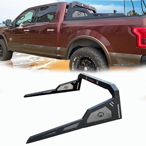 MTNTOPCN Pickup Roll Bar with Military-Grade Design Compatible with Ford F150 Raptor Jeep Gladiator Chevy RAM Toyota Trucks | Heavy-Duty Overland & Offroad 4x4 | Adjustable Width (Steel 909213)
