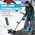pofluany Electric Snow Shovel Cordless Snow Shovel, Electric Snow Blower Cordless Battery Snow Blower with 11in Width, Battery Operated Snow Shovel for Snow Removal Blue