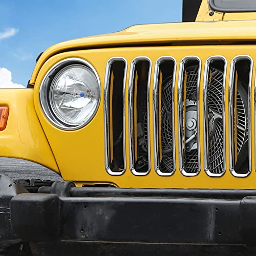 Front Grill Inserts For Jeep Wrangler Tj 1997-2006 (Chrome) #TOP6