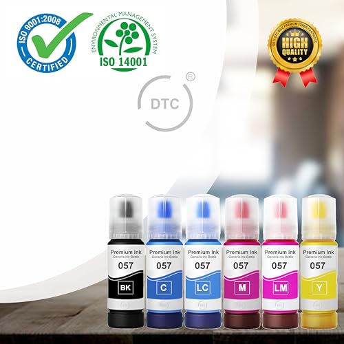 Image of Duplex DTC Refill Ink 057 Compatible with Epson L8050, L18050, L8150W Printer (057 Black Ink 5 Pcs)