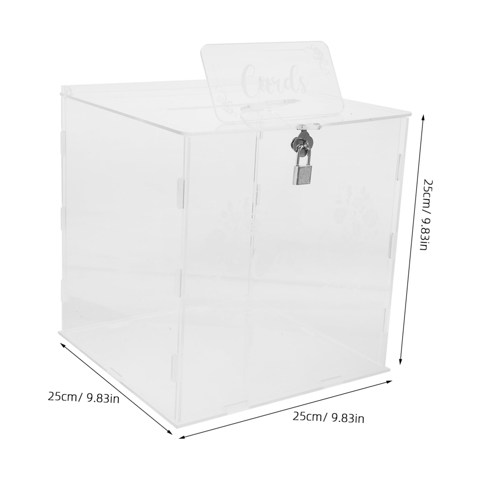MAGICLULU Stylish Acrylic Card Storage Box Lock Wedding Envelope Holder Small Decorative Box for Cards Money