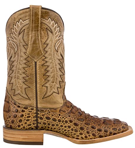 Texas Legacy Mens Sand Western Cowboy Boots Leather Square Toe Crocodile Print2