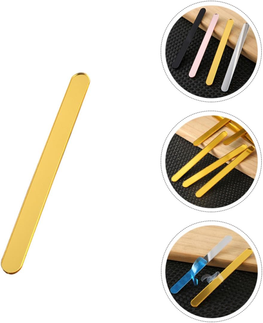 20pcs Reusable Acrylic Ice Cream Sticks for Crafts and Baking, Multi-Function Golden Dessert Accessories for ’s Birthday Parties