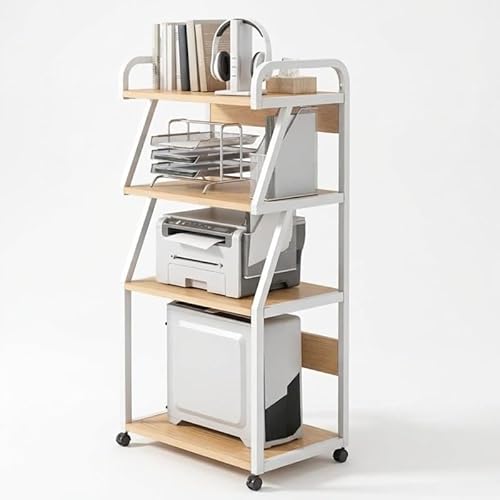 �v�����^�[�X�^���h ���[���b�N �L���X�^�[�t�� 360°��] �L���X�^�[�t�� �ؐ� �R�s�[�@�X�^���h �I�t�B�X����щƒ�p ���p�r �g�ݗ��ĊȒP �ړ��ȒP (55X40X131CM,B)