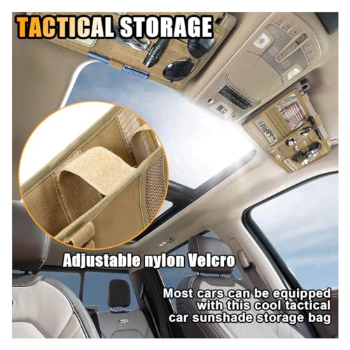 image for smilfuy Tactical Molle Car Sun Visor Organizer, Large Molle Visor Pane