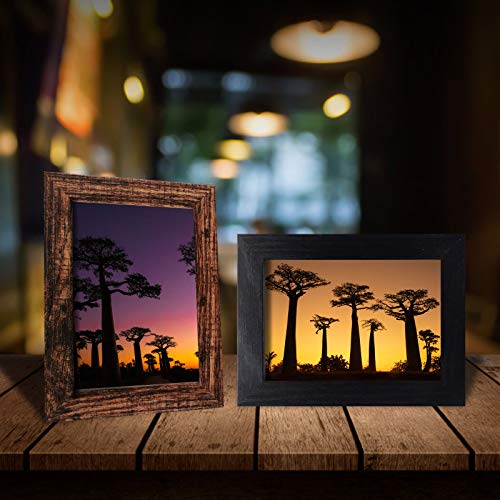 SESEAT 5x7 Distressed Farmhouse Picture Frames 3 Colors Tabletop or Wall Hanging Display 3 Packs with High Definition Glass - Thumbnail 2