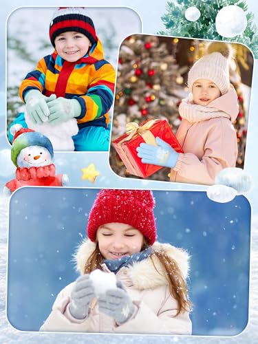 Image of EBOOT 3 Pairs Winter Kids Gloves Warm | Toddler Gloves for Boys Girls Outdoor, Full Finger Fluffy Soft Mittens for 1-11 Years Children, Multiple Colors