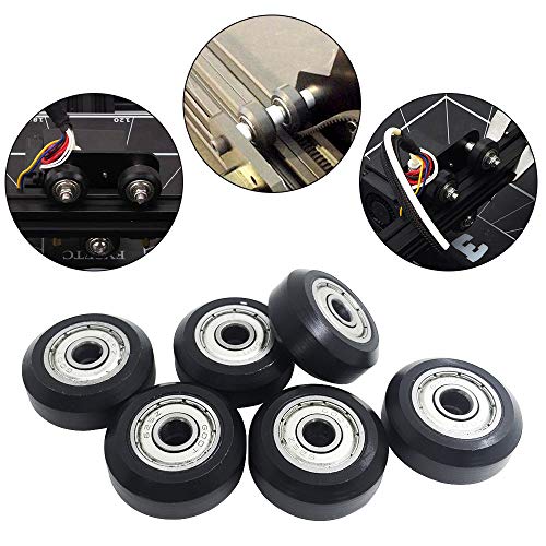 Afunta 12 Pcs Big Plastic Pulley Wheels With Bearings Gear Perlin For 3D Printer, Compatible With Cr-10 / Cr-10S / Cnc Router Hybrid – Black #TOP4