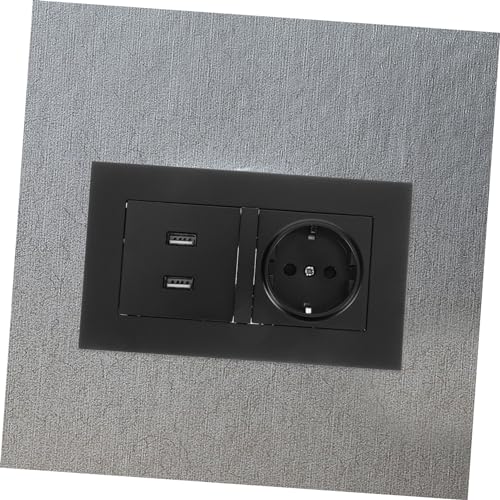 Prise murale USB double noire intégrée type 86, format compact norme européenne - 4