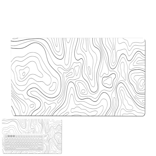 Tapis de Souris de Bureau, Tapis de Souris d'ordinateur | Tapis de Bureau avec Motif topographique - de Tapis de décor de, de Extra Large avec Base en...