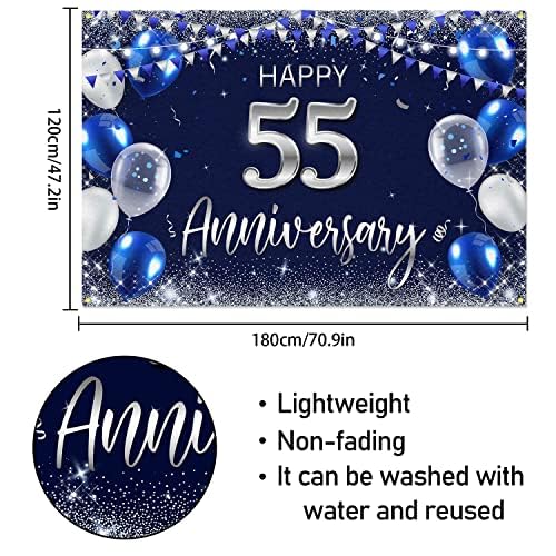 Baner dekoracyjny z okazji 10. rocznicy z okazji 10. rocznicy ślubu, granatowy, srebrny, brokat, szczęśliwy, 10 lat, rocznica ślubu, dekoracje tematyczne dla kobiet, mężczyzn, artykuły (55)