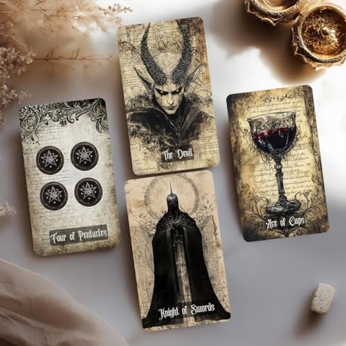 Eternal Whisper Tarot Deck, 78 Tarot Cards with PDF Guidebook, Vintage Gothic Style, Parchment Theme, Modern Witch Tarot for Beginners- Experienced Readers, Divination Spiritual Growth Tool