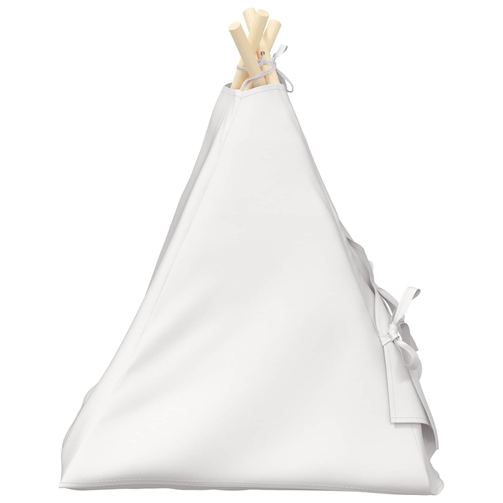 Tipi pour animaux de compagnie avec coussin Blanc 50 x 50 x 60 cm Tente tipi en polyester pour chats et chiens Tente amovible et lavable