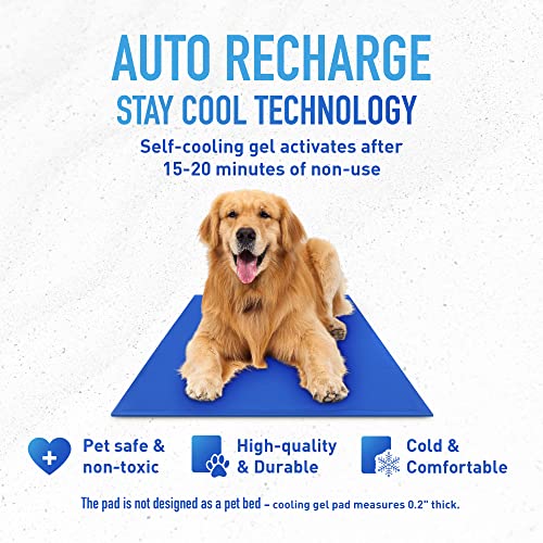 Chillz Cooling Mat For Dogs, Extra Large Size Cool Pad – Pressure Activated Gel Dog Cooling Mat – No Electricity Or Refrigeration Required – Keep Your Pet Cool This Summer – 37 X 31.5 Inches #TOP2