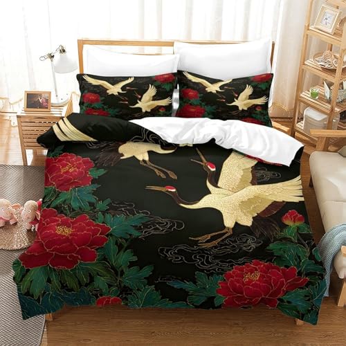 Parure de lit double 200x200 microfibre vintage avec housse de couette - 3