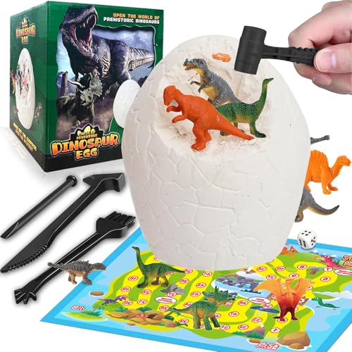 Juegos De Mesa, Video On Demand ULMLL Huevos de Dinosaurio Jumbo Dino Egg, 12pcs Huevos de Dinosaurio de Kit de Excavación Dinosaurios Fósiles de Ciencia Arqueológica Stem Montessori...