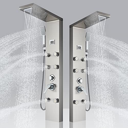 Colonna Doccia Idromassaggio In Acciaio Spazzolato Bonussi Austin Inox E5B