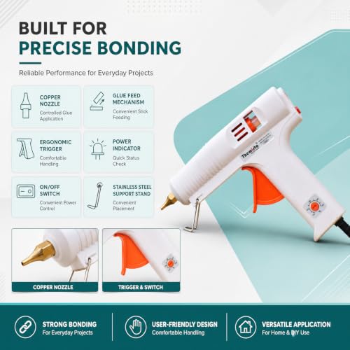 ApTechDeals 150W Multi Temperature High Power Glue Gun with Free Hot Melt Glue Sticks - 5 Pieces - Image 7
