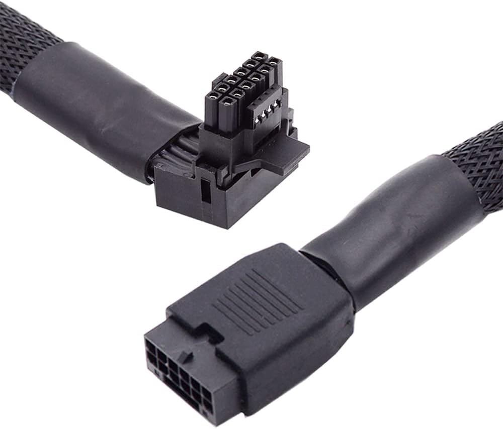 cablecc 12VHPWR ATX3.0 PCI-E 5.0 Power Modular Cable Male to Female Extension Up Angled 90 Degree for 3080 3090TI PSU 16Pin 12+4P Graphics Card