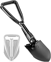 Apidgrowth 18.5" Folding Camping Shovel - Lightweight Portable High Carbon Steel Digging Tool for Hiking, Gardening, Emergencies