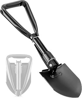 Apidgrowth 18.5" Folding Camping Shovel - Lightweight Portable High Carbon Steel Digging Tool for Hiking, Gardening, Emergencies