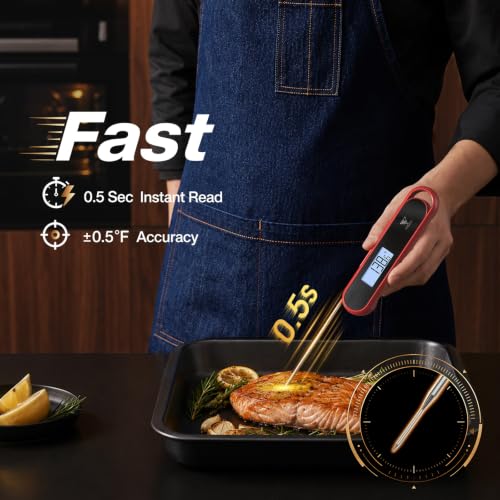 DOQAUS 0.5 Sec Instant Read Meat Thermometer Digital for Cooking, Red - Image 2