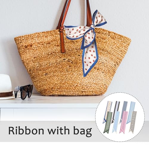 8 PCS Satin Scarf, Multifunctional Purse Scarf, Suitable for Ladies and Girls, Can be Used as Headscarf, Wristband, Handbags, Bag Accessories, Bohemian Style, Fashion and Versatile. 6