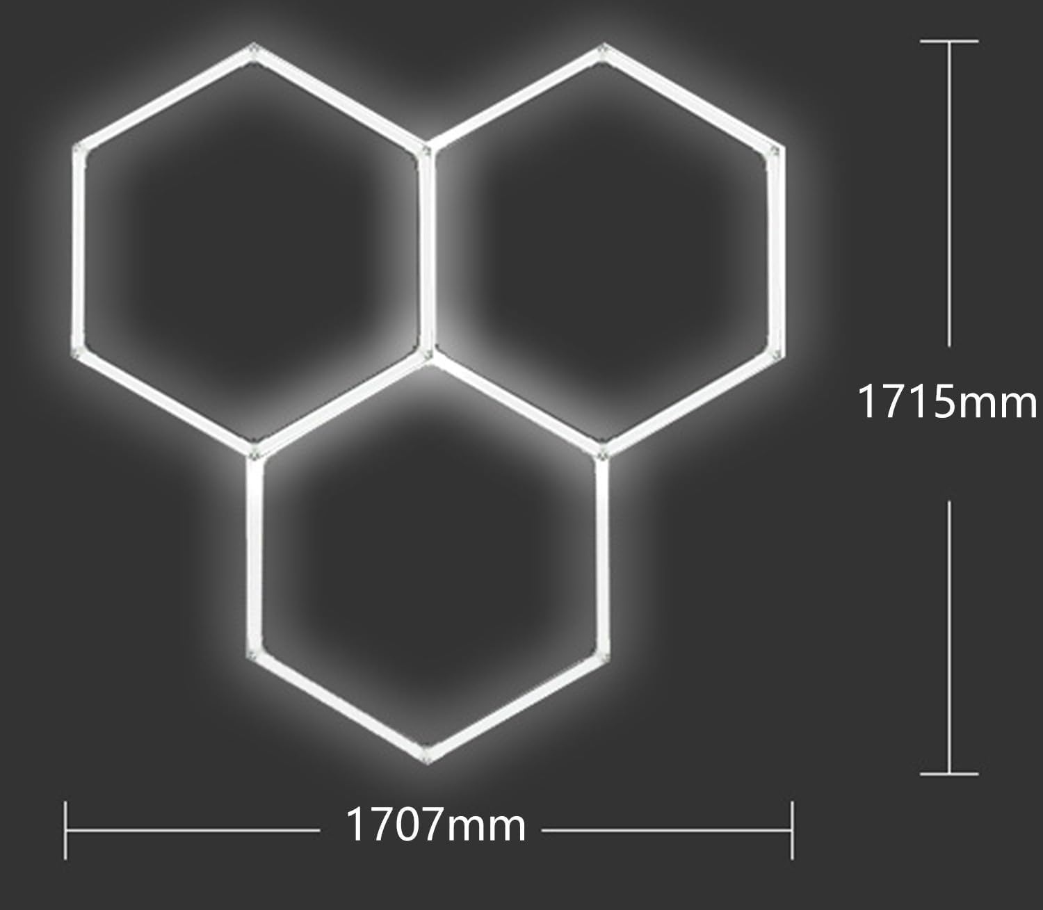 JuanNest Luce LED Esagonale per Garage Honeycomb, 3000/4000/6500K, Luce LED da Soffitto Super Luminosa per Dettagli Auto per Magazzini, Officine, Lavanderie per Auto,Palestre, Seminterrati A,3000K