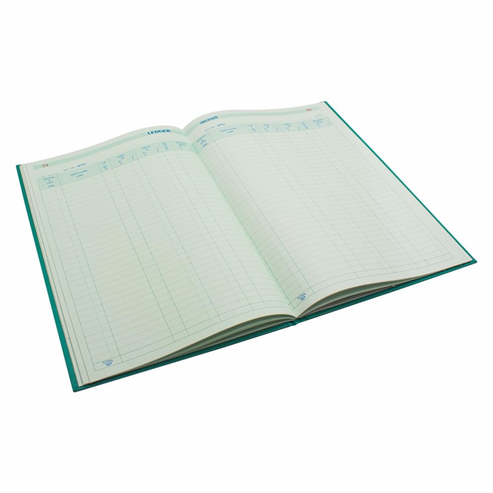 Anupam Ledger Khata | Papel de contabilidad verde | 100 g/m², 70 páginas | Tapa dura para una larga durabilidad | Almacén y fábrica (5QR)