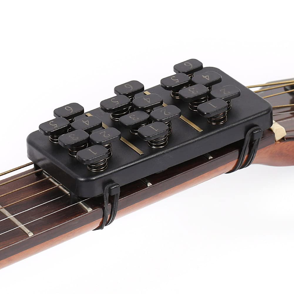 Trener akordów gitarowych z 18 przyciskami, łatwy system uczenia się dla dorosłych i dzieci, pomoc w ćwiczeniu dla początkujących, narzędzie do nauki palców do gitary ludowej