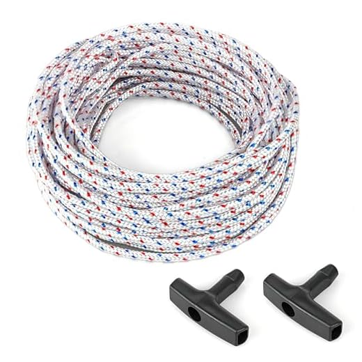 SSFOLPFEE High Strength Recoil Start Rope-150 feet with 2 Universal Handles（5.0mm