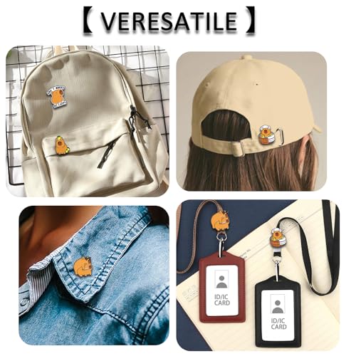 Image of 5Pcs Cartoon Capybara pin, Cute Animal Enamel Pin, Birthday Cake Donut Coffee Corn Roll Lapel Pin Alloy Backpack Pin Enamel Badge Suitable for Daily Decoration Clothes Sweater Hat Bag Collection Party Gift