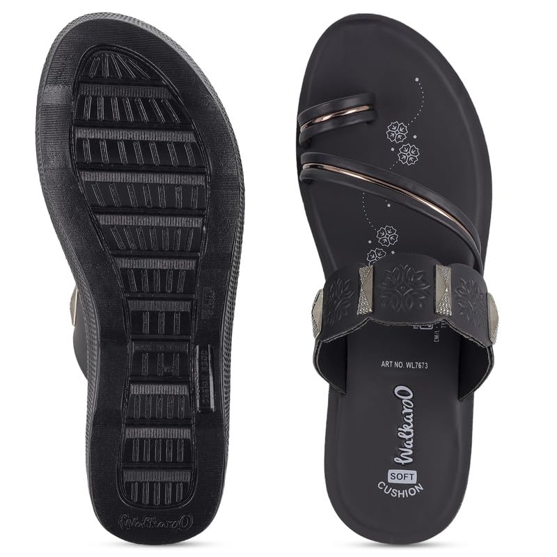 Image of WALKAROO Women's Casual Wedge Sandal|Soft Cushion Footbed&Anti-Slip Outsole,Textured Multi Strap Closure|Stylish,Fashion & comfortable for all day use|W7673