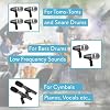 Pyle 7-Piece Wired Dynamic Kit-Kick Bass, Tom/Snare & Cymbals Microphone Set-for Drums, Vocal, Other Instrument-Complete with Thread Clip, Inserts, Mics Holder & Case, Black