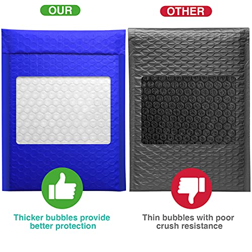 Image of Metronic Bubble Mailers 6x10 Inch 50Pack, Royal Blue Bubble Envelopes, Waterproof Padded Envelopes, Adhesion Padded Mailers,Self-Seal Packaging Bags for Jewelry, Bubble Mailers Usable Size 6x9