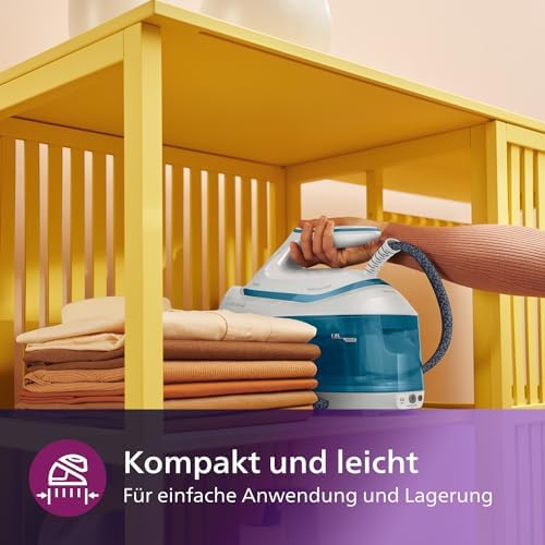 Bild 5 - Philips PerfectCare Dampfgenerator der 6000er Serie - 2400 W, 500 g Dampfstoß, 6,5 Bar Druck, OptimalTEMP-Technologie, 1,8-Liter-Tank, Weiß/Blau (PSG6022/20)
