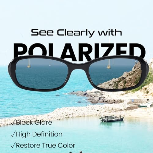 DreamCalf Retro Sunglasses for Women Men Vintage 90s Small Rectangular Sun Glasses 2026 Trendy Narrow Shades — view 5