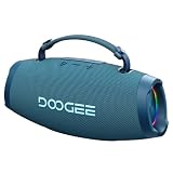 DOOGEEEco Cassa Portatile Potente 100W Picco,80W RMS,Speaker Wireless IPX5,15 Ore Autonomia,TWS Stereo,Bassi Profondi,RGB,Power Bank,USB TF AUX,Boombox con Tracolla per Feste,Campeggio e Outdoor