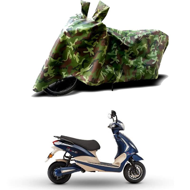 Image of 100% Water Resistant Full Bike Scooty Two Wheeler Body Cover Compatible for Tunwal Storm ZX /UV-Rays /Heat Protection /Birds Dropping /Scratchproof /Dust Proof /Waterproof /All Varients[Green MJ]