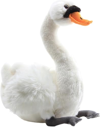Juguete de peluche realista de cisne de peluche suave y adorable muñeca de 10 pulgadas, regalo de cumpleaños para niños y niñas