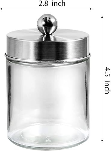 Miniatura 3 de Paquete de 3 botes de boticario, organizador de tocador de baño para Qtips+Mason Jar Soporte para cepillos de dientes con tarro de bola de 16 onzas,