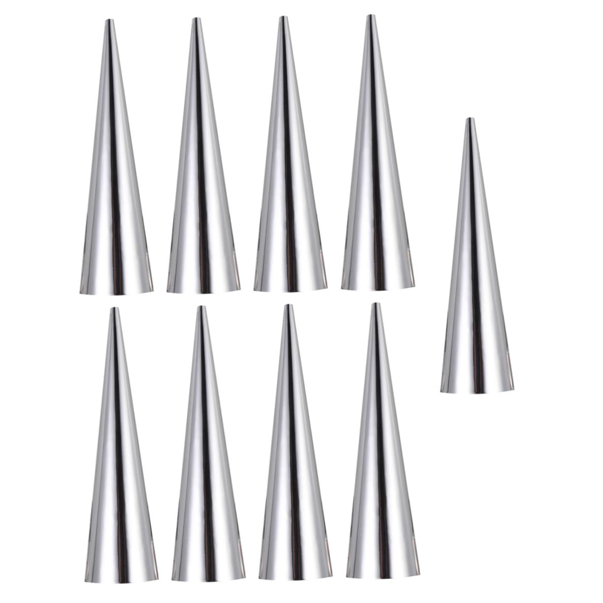 BEBEMOKO Bread Baking Molds 9pcs Conical Shaped Croissant Mould Loaf Pans for Baking Bread