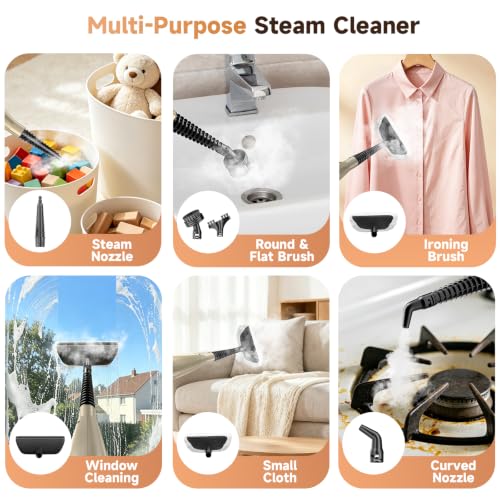 Image of DEVOAC VM6 Scrubbing Steam Mop with Rotating Mop Pads, 10 in 1 Steam Mop, Lightweight Spin Mop & 3 Steam Modes for Hard Floor Laminate Marble Floors (Auster)