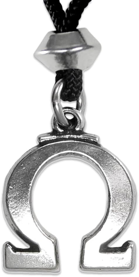 Pewter Greek Symbol Omega Pendant Necklace