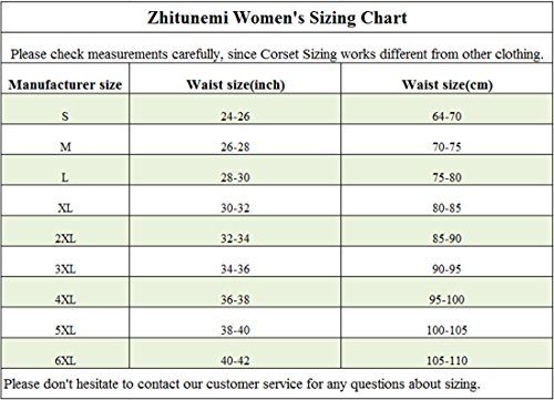 Zhitunemi Women's Lace Up Boned Jacquard Brocade Waist Training Underbust Corset Small Black #TOP7