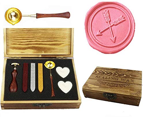 Kit cachets de cire vintage bâtonnet cire cuillère fondre invitation mariage coffret cadeau