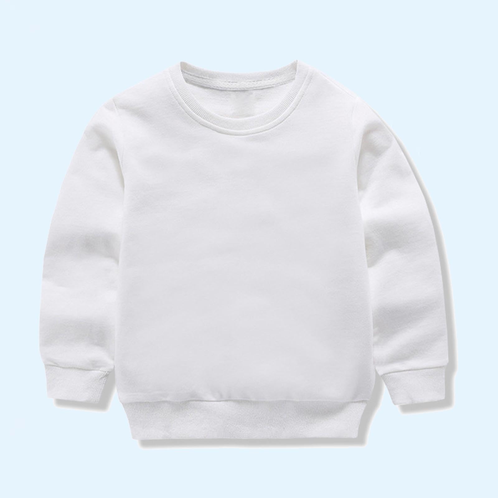 HAOLEI Sudadera Niña Sin Capucha,Casual Cuello Redondo Sudadera Manga Larga para Niños y Niñas Color Sólido Jersey Adolescente Sueltos Cómodo Camisetas de Algodón Básico Pullover Top 1-13 Años