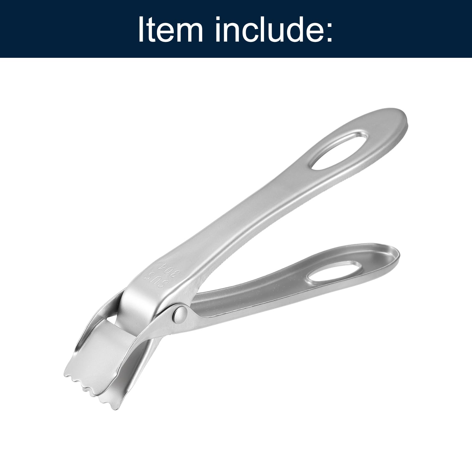uxcell Stainless Steel Grippers Clip, Multifunctional Kitchen Dish Plate Clip for Bowl Pot Pan Silver - Image 3