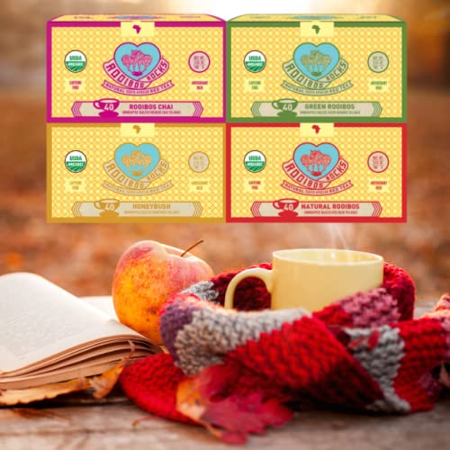 Rooibos Rocks Rooibos Tea And Honeybush Tea Bundle - 4 X 40Ct Boxes Of Chai Rooibos, Green Rooibos, Original Rooibos And Honeybush. Caffeine Free And Sugar Free Variety Tea Sampler Refill Kit.… #TOP2
